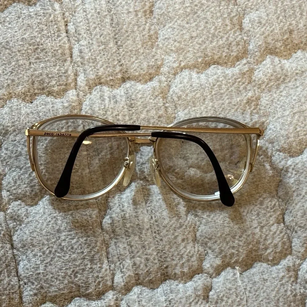 Vintage Paco Rabanne Paris 40-4607 Gold Eyeglass Frames 53-15 France RX